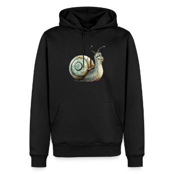Funny Vineyard Snail - Men’s Premium Organic Hoodie - black - Front - Nico (187cm)