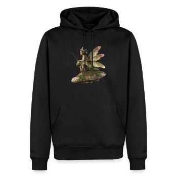 Gute Fee reitet auf einem Heupferd - Männer Premium Bio Hoodie - Schwarz - Vorne - Nico (187cm)