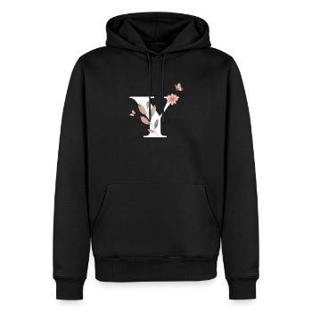 Buchstabe y Wildblumen Aquarelle - Männer Premium Bio Hoodie - Schwarz - Vorne - Nico (187cm)