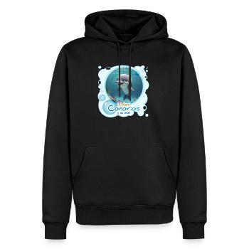 Delfin - Männer Premium Bio Hoodie - Schwarz - Vorne - Nico (187cm)