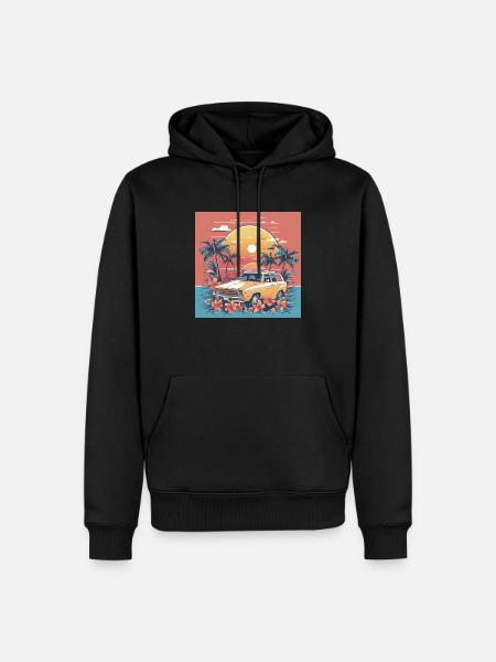 summer vacation - Männer Premium Bio Hoodie - Schwarz