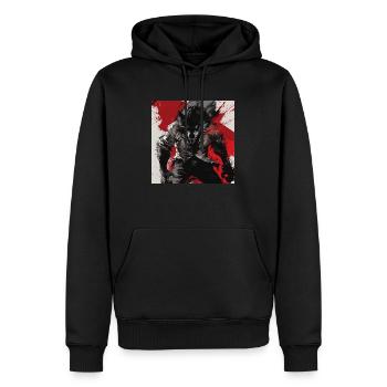 Loup-garou - Sweat à capuche Premium bio Homme - noir - Devant - Nico (187cm)
