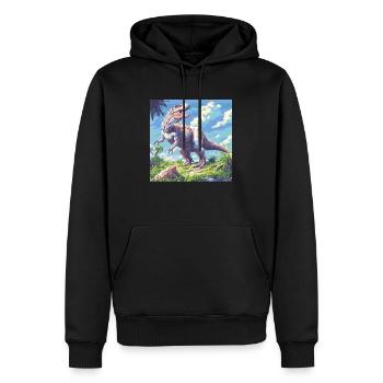 Dinosaurier - Männer Premium Bio Hoodie - Schwarz - Vorne - Nico (187cm)