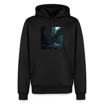Dark Space - Men’s Premium Organic Hoodie - black - Front - Nico (187cm)