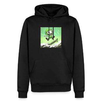 Skully Pete - Männer Premium Bio Hoodie - Schwarz - Vorne - Nico (187cm)