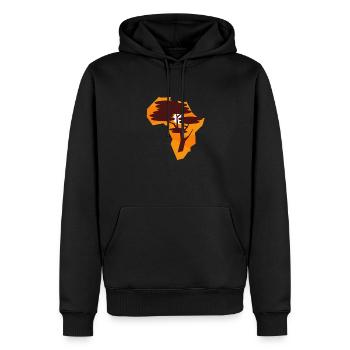 Afrique - Sweat à capuche Premium bio Homme - noir - Devant - Nico (187cm)