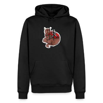 Conférences Tazz | Soutien émotionnel - Sweat à capuche Premium bio Homme - noir - Devant - Nico (187cm)