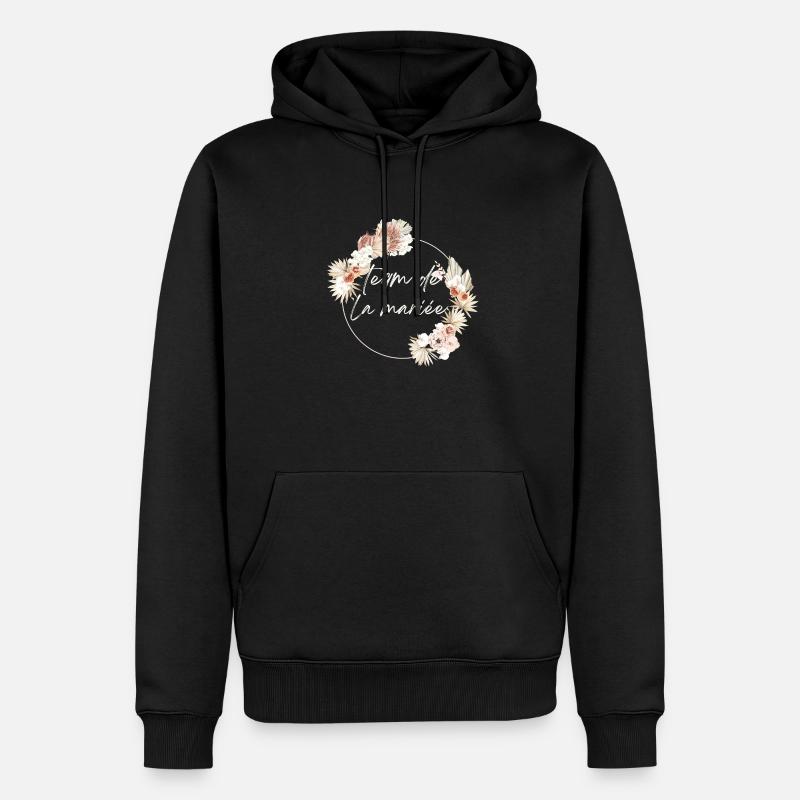 Brautteam Krone Boho Blumen - Männer Premium Bio Hoodie - Schwarz