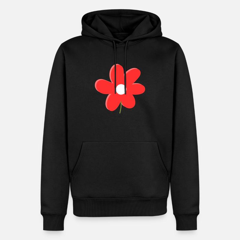 fleur marguerite rouge - Sweat à capuche Premium bio Homme - noir