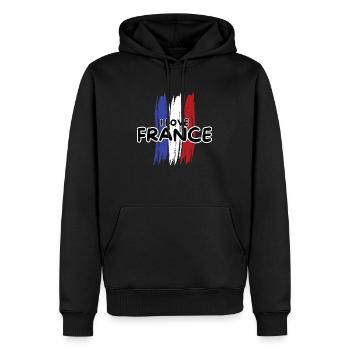 Frankreich Flagge blau weiß rot - Männer Premium Bio Hoodie - Schwarz - Vorne - Nico (187cm)