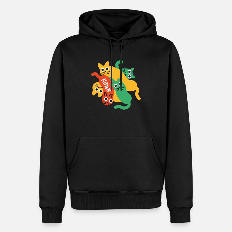 KITTEN - Sweat à capuche Premium bio Homme - noir