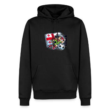 Joueur de football géorgien - Sweat à capuche Premium bio Homme - noir - Devant - Nico (187cm)