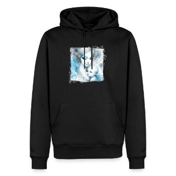 Blumen Frauen Mädchen Mode Design Kunst Weiblicher Stil - Männer Premium Bio Hoodie - Schwarz - Vorne - Nico (187cm)