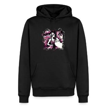Blumen Frauen Mädchen Mode Design Kunst Weiblicher Stil - Männer Premium Bio Hoodie - Schwarz - Vorne - Nico (187cm)