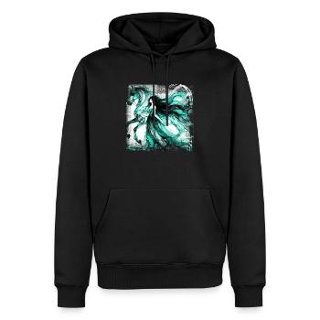 Blumen Frauen Mädchen Mode Design Kunst Weiblicher Stil - Männer Premium Bio Hoodie - Schwarz - Vorne - Nico (187cm)