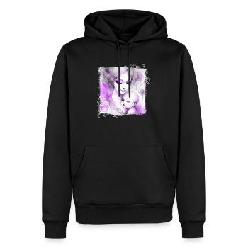 Blumen Frauen Mädchen Mode Design Kunst Weiblicher Stil - Männer Premium Bio Hoodie - Schwarz - Vorne - Nico (187cm)
