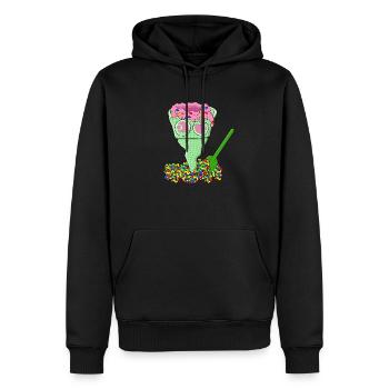 KALTE BISSE - Männer Premium Bio Hoodie - Schwarz - Vorne - Nico (187cm)
