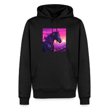 Art du cheval - Sweat à capuche Premium bio Homme - noir - Devant - Nico (187cm)