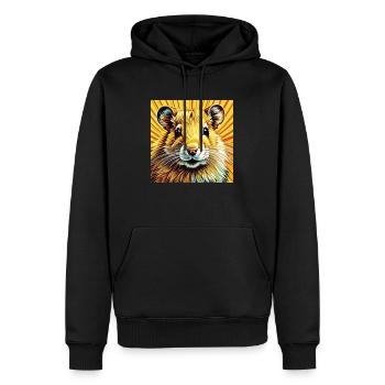 Hamster doré - Sweat à capuche Premium bio Homme - noir - Devant - Nico (187cm)