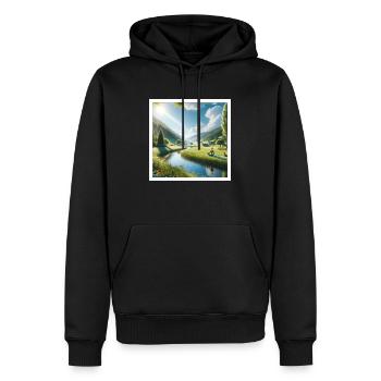Corporéité - Sweat à capuche Premium bio Homme - noir - Devant - Nico (187cm)