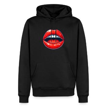 Bold Kiss of Love - Men’s Premium Organic Hoodie - black - Front - Nico (187cm)