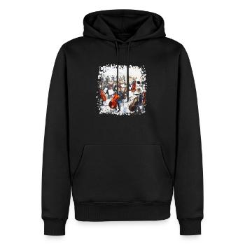 La contrebasse est le plus grand instrument à cordes - Sweat à capuche Premium bio Homme - noir - Devant - Nico (187cm)
