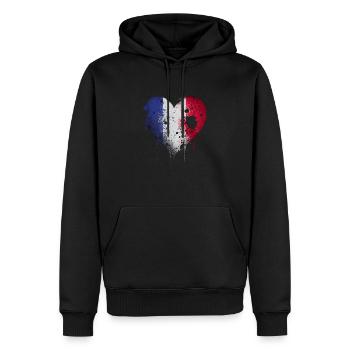 Frankreich France Grunge Flagge Flag - Men’s Premium Organic Hoodie - black - Front - Nico (187cm)
