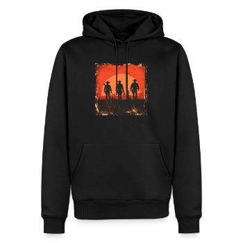 cow-boy - Sweat à capuche Premium bio Homme - noir - Devant - Nico (187cm)