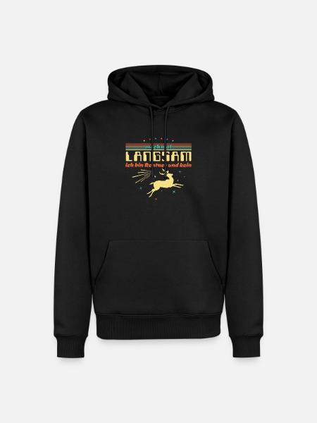 Funny saying - Slow down pensioners - Men’s Premium Organic Hoodie - black
