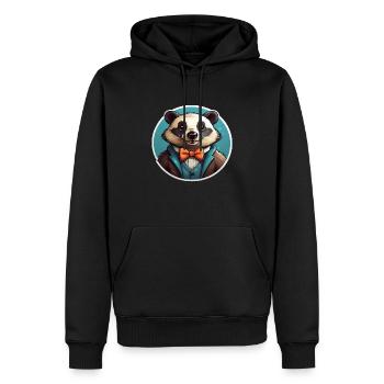 Lustiger Panda Bär - Männer Premium Bio Hoodie - Schwarz - Vorne - Nico (187cm)