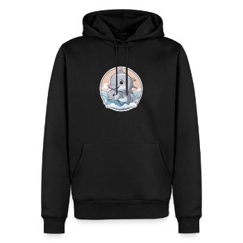 Design bebe dauphin - Sweat à capuche Premium bio Homme - noir - Devant - Nico (187cm)