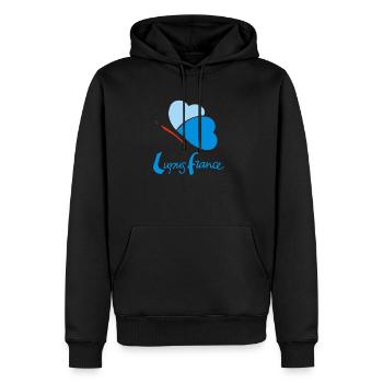 logo Lupus France - Sweat à capuche Premium bio Homme - noir - Devant - Nico (187cm)