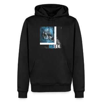 Future #15 - Sweat à capuche Premium bio Homme - noir - Devant - Nico (187cm)