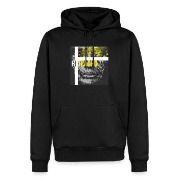 Future #20 - Sweat à capuche Premium bio Homme - noir - Devant - Nico (187cm)