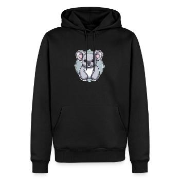 Bébé koala - Sweat à capuche Premium bio Homme - noir - Devant - Nico (187cm)