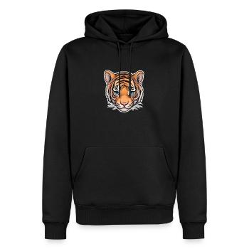 BÉBÉ TIGRE 5 - Sweat à capuche Premium bio Homme - noir - Devant - Nico (187cm)