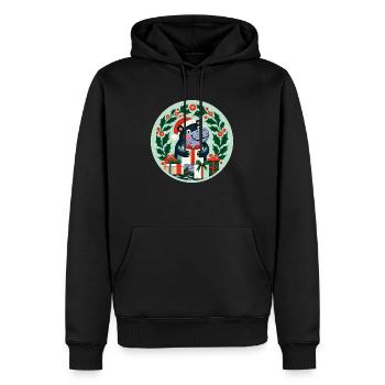 Weihnachts-Nilpferd - Männer Premium Bio Hoodie - Schwarz - Vorne - Nico (187cm)