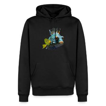 Poissons exotiques aux couleurs vives - Sweat à capuche Premium bio Homme - noir - Devant - Nico (187cm)