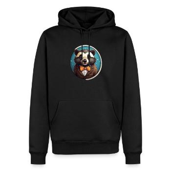 Lustiger Panda Bär - Männer Premium Bio Hoodie - Schwarz - Vorne - Nico (187cm)
