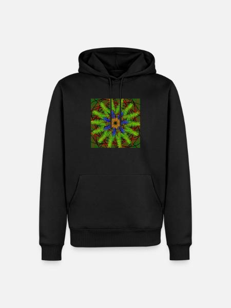 green blue abstract star - Men’s Premium Organic Hoodie - black