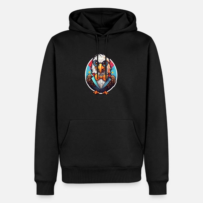 Lustiger Adler Comic - Männer Premium Bio Hoodie - Schwarz