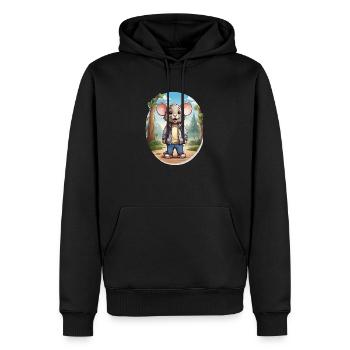 Maus niedlich Kinder Zeichnung Comic - Männer Premium Bio Hoodie - Schwarz - Vorne - Nico (187cm)