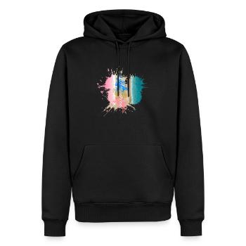 Attention - Colored Beach Paint Style - Men’s Premium Organic Hoodie - black - Front - Nico (187cm)