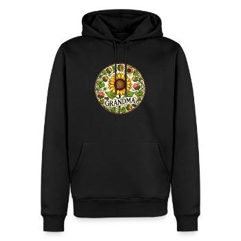Grand-mère Tournesol - Sweat à capuche Premium bio Homme - noir - Devant - Nico (187cm)