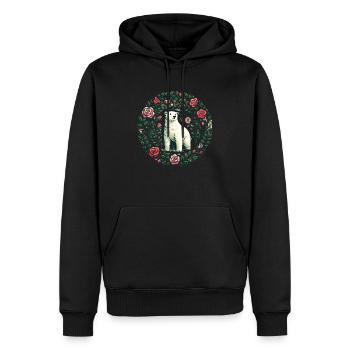Ours blanc - Sweat à capuche Premium bio Homme - noir - Devant - Nico (187cm)