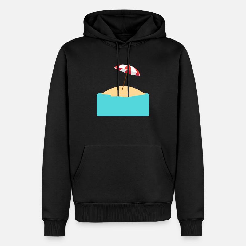 Plage avec île à remplir - Sweat à capuche Premium bio Homme - noir