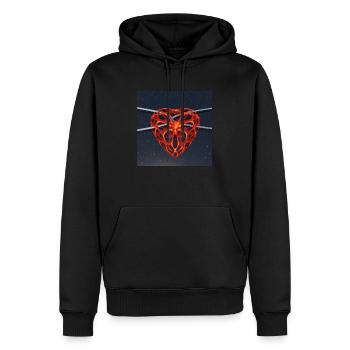 COEUR BRISE - Sweat à capuche Premium bio Homme - noir - Devant - Nico (187cm)
