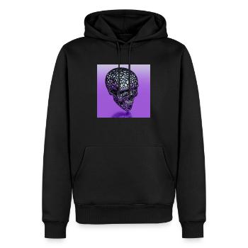 CRANE POURPRE - Sweat à capuche Premium bio Homme - noir - Devant - Nico (187cm)