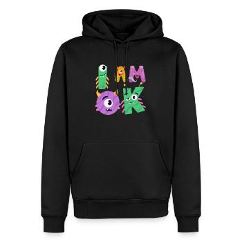 OK Monster - Männer Premium Bio Hoodie - Schwarz - Vorne - Nico (187cm)
