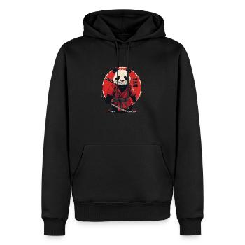 pandamurai - Men’s Premium Organic Hoodie - black - Front - Nico (187cm)